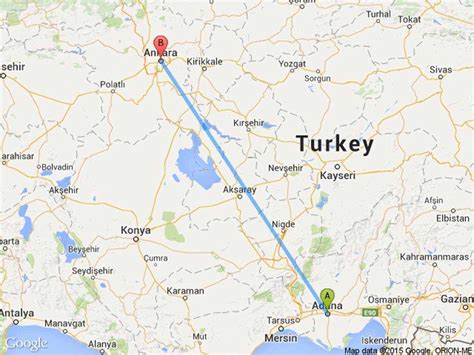 Adana ile ankara arası kaç km dir