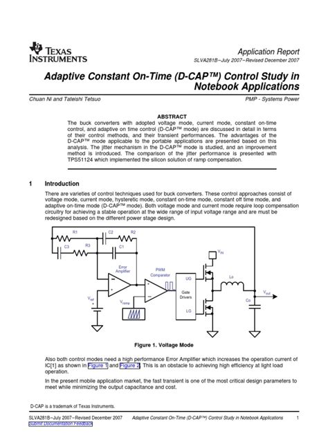 Adaptive Constant On Time D CAP Control Study inNotebookApps slva281b