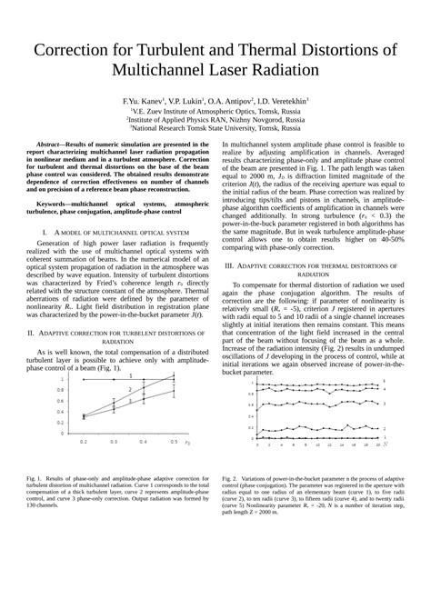 Adaptive Correction of Thermal Distortions of Multichannel Laser ...