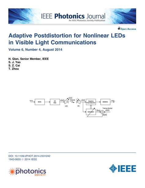 Adaptive Postdistortion for Nonlinear LEDs