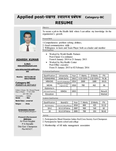 Adarsh Resume