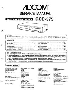 Adcom gdc 575 original service manual. - John deere 6600 manuale di servizio.