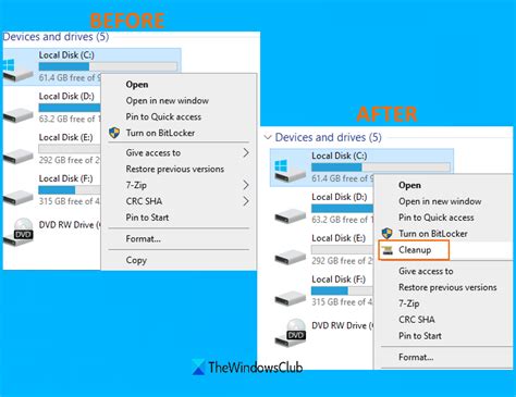 Add Disk Cleanup to right-click Context Menu of Hard Drives