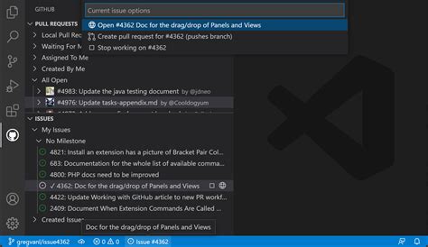 Add Issue Management to Visual Studio #1482 - Github