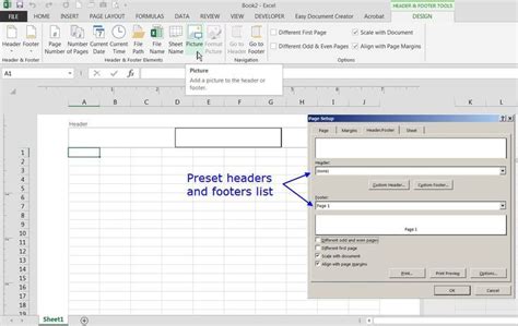 Add Preset or Custom Headers and Footers to Excel Worksheets