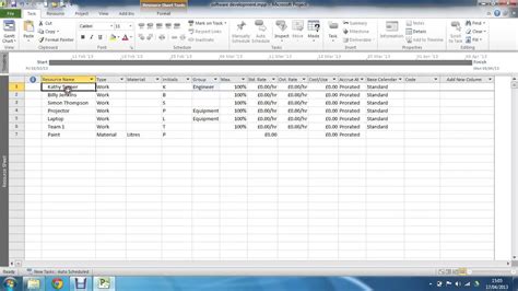 Add Resources to a Project using the Resource Sheet YouTube