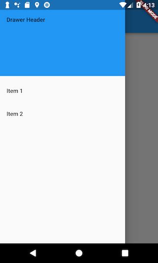 Add a drawer to a screen Flutter. 