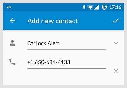 Add and Confirm Phone Number – CarLock