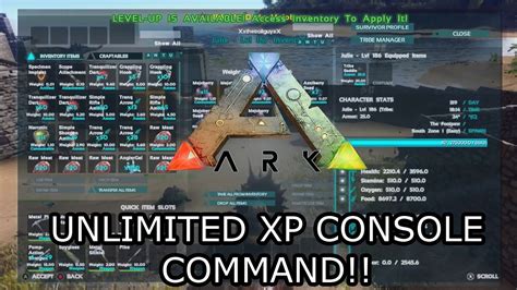 At it again with another ark command video and today we are going over how to get unlimited XP with the ark experience commands. If you need to know how to .... 
