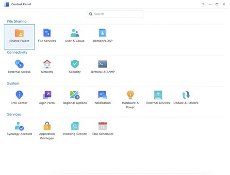 Add folder to synology drive.  Go to Control Panel > Shared Folder an...