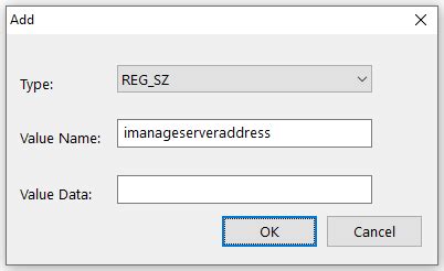 Add iManage 10 Server Address During Deployment