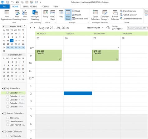 Add room calendar to outlook. Jun 10, 2016 · 1. in owa, click calendar. 2. right click my calendars, and then click open calendar. 3. input the room mailbox under from directory, then click open. the room calendar will be added under my calendars automatically. then, you can use the same way to add other room calendars. note: by doing this way, the users can only see the free and busy ... 