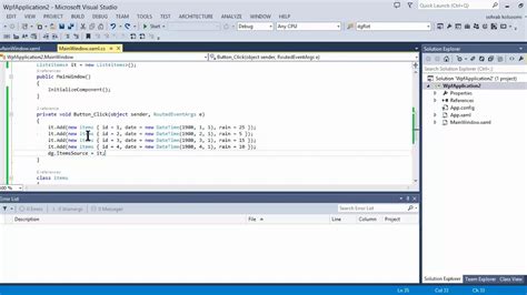 Add row to datagrid wpf programmatically.  A thorough description of the WPF Gr...