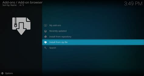 Add source and install from zip file in kodi YouTube