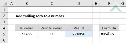 Add trailing zero to a number - Excel and VBA Exceldome