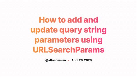 Add urlsearchparams to url.  Initializing URLSearchParam As `URLSearchParams(initial)...