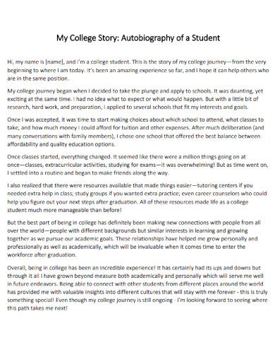 Added time autobiography examples for students