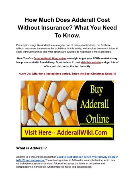 Adderall Without Insurance Cost