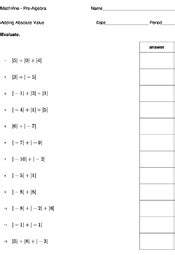 Adding Absolute Value MathVine com Worksheets Library