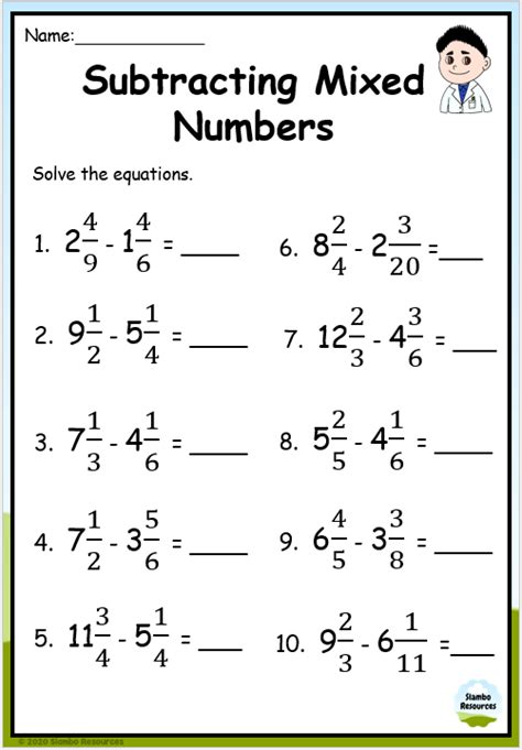 Adding And Subtracting Mixed Numbers Worksheet Tes Uncategorized