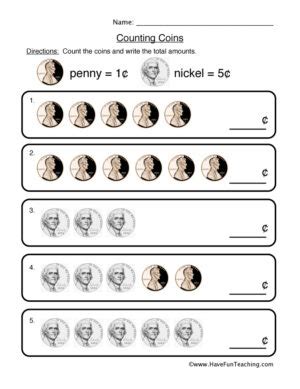 Adding Coins Worksheet Have Fun Teaching