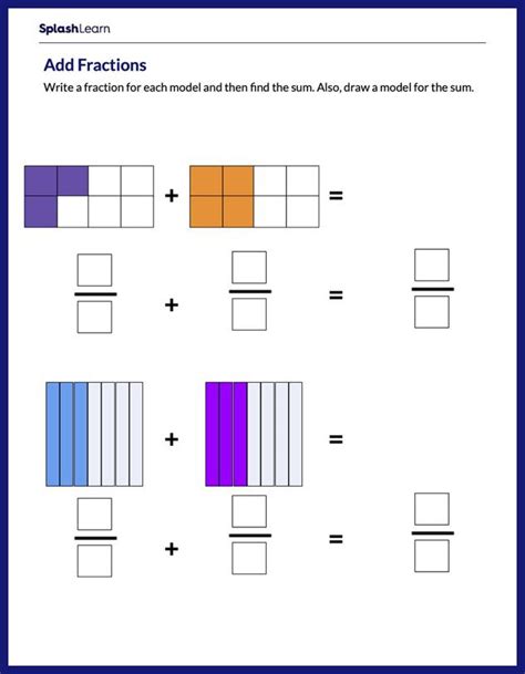 Adding Fractions Using Rectangle Model Math, Elementary Math