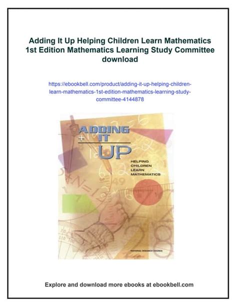 Adding It Up: Helping Children Learn Mathematics