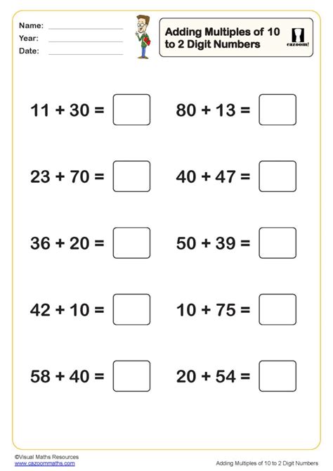 Adding Multiple Two Digit Numbers Worksheet Hot Sex Picture
