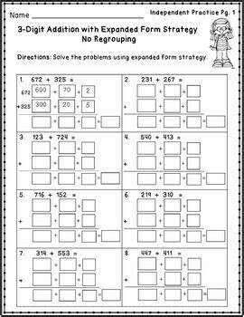Adding Using Expanded Form Worksheets
