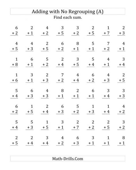Adding Worksheet PDF Math Worksheets Printable