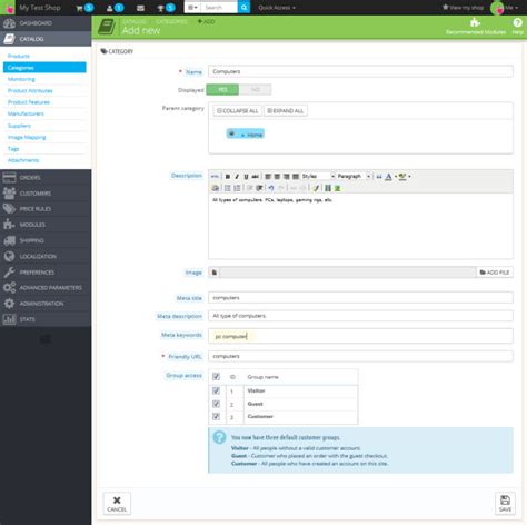 Adding a category in 1.6 InMotion Hosting