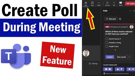 Adding a poll question to a meeting organized from a …