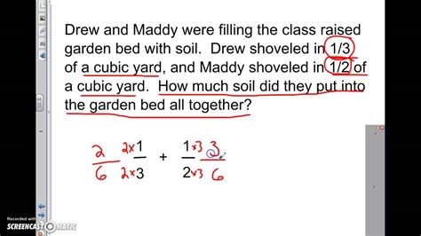 Adding and Subtracting Fraction Word Problems YouTube