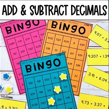 Adding and subtracting decimals bingo.  Adding and Subtracting Decimals &ndash; S...