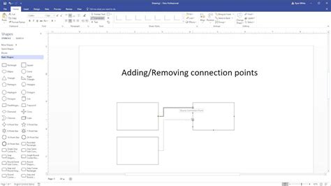 Adding connection points in visio