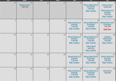 Addison Improv Calendar Customize and Print
