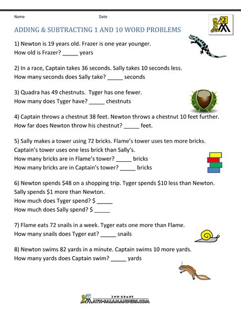 Addition And Subtraction Word Problems Worksheets
