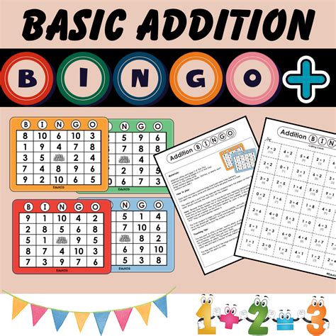 Addition Bingo Cards For Teaching Math And Arithmetic
