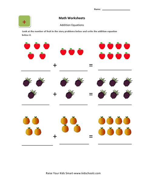 Addition Problems For Kindergarten Worksheets Worksheet Hero