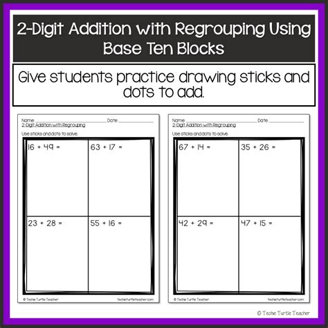 Addition With Regrouping Using Base 10 Blocks Worksheets Worksheets