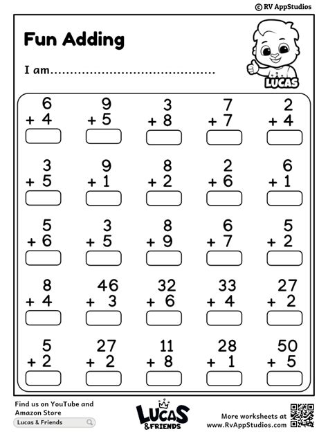Addition Worksheet Learn Math with Free Printables Worksheets Library