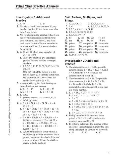 Additional Practice Investigation 1 Answers Data Distributions