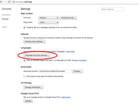 Additional content settings chrome.  Use the chrome.  Change language and input ...