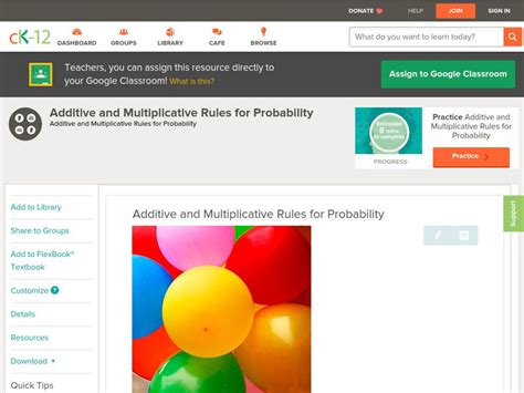 Additive and Multiplicative Rules for Probability CK12 Foundation