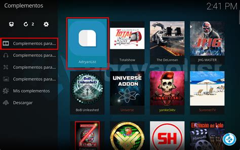 Addon AdryanList para Kodi. Instalación Rápida y Sencilla