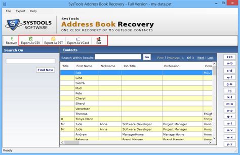 Address Book Recovery Tool to Restore Outlook Contacts