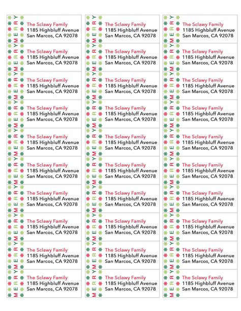 Address Labels Template