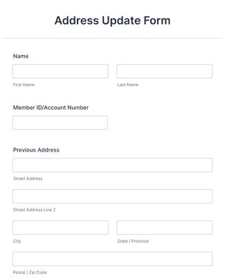 Address Update Form Template