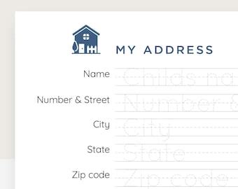 Address and Phone Number Worksheet My Home Address My Home Etsy