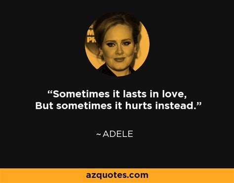 Adele sometimes it hurts in love
